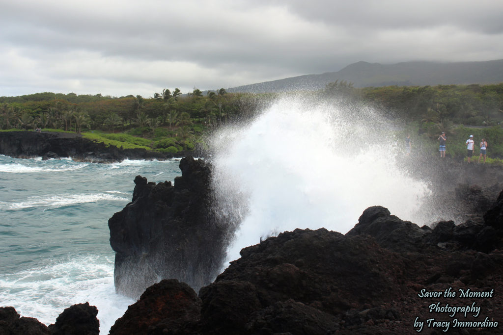 Waves Pounding the Cliffs at Waianapanapa State Park