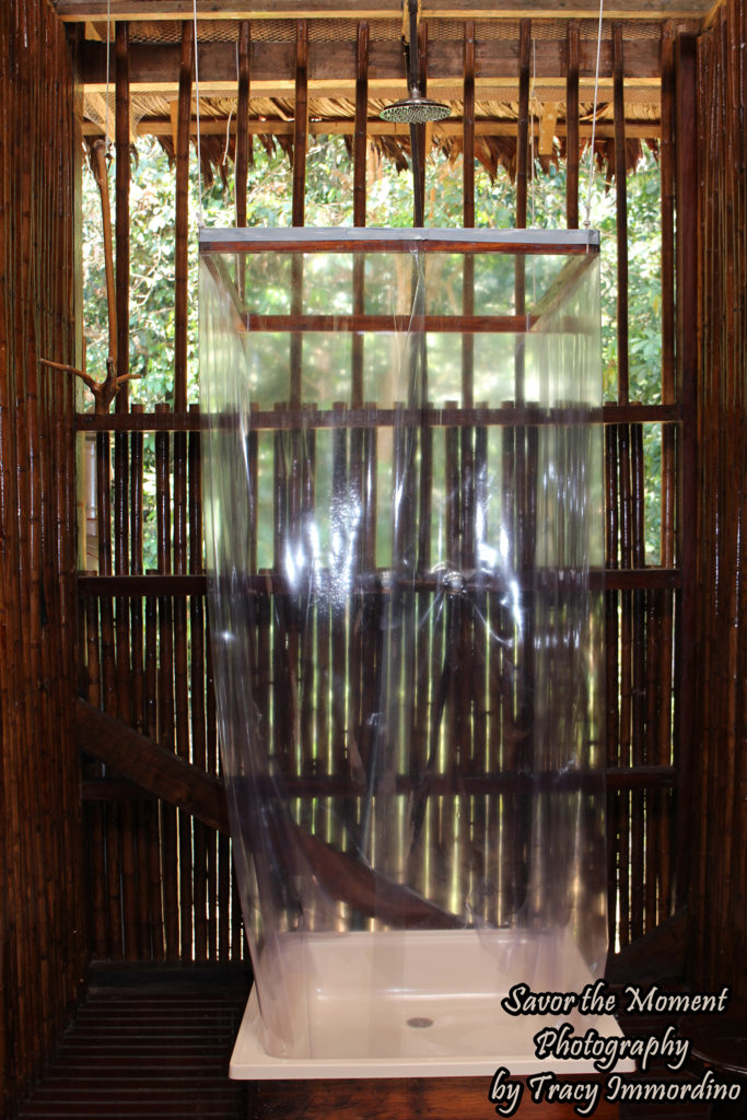 Shower at the Refugio Amazonas in Peru