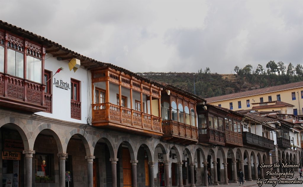 Shops Lining the Plaza de Armas in Cusco, Peru