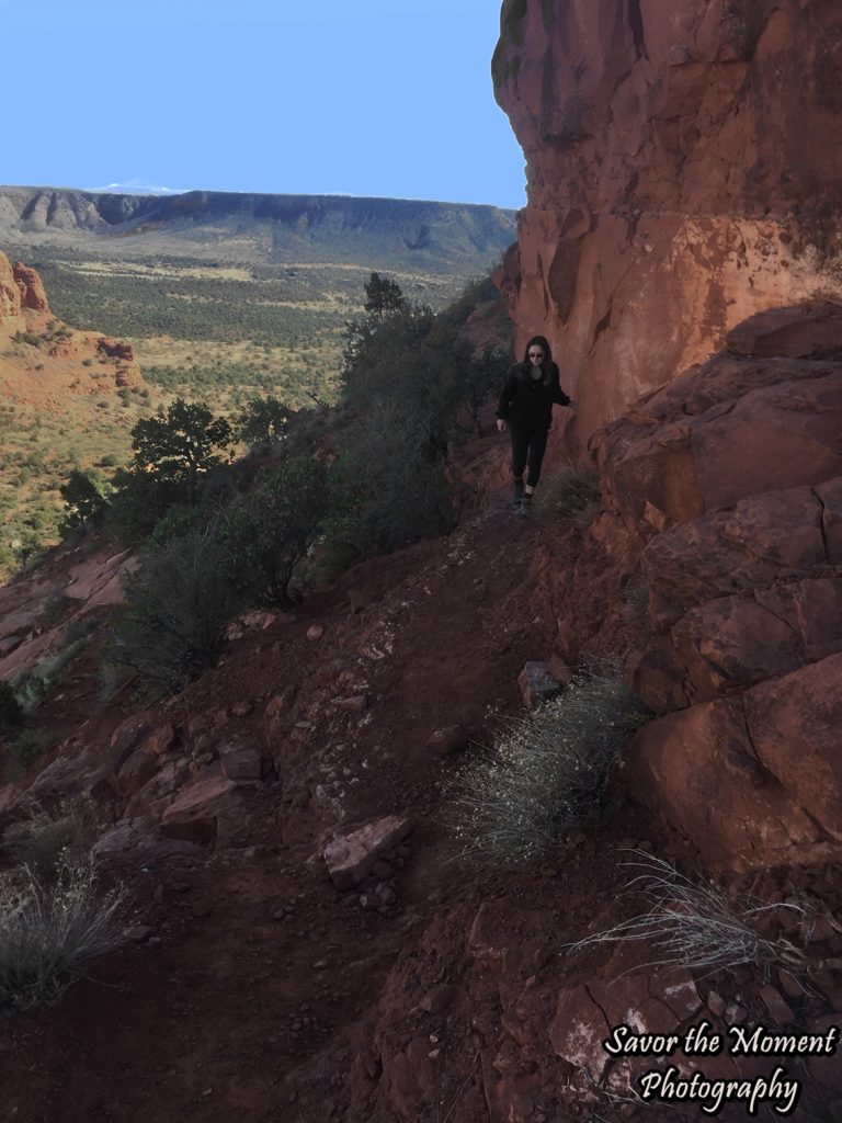 Getting to the Spire on Bell Rock Trail in Sedona, Arizona