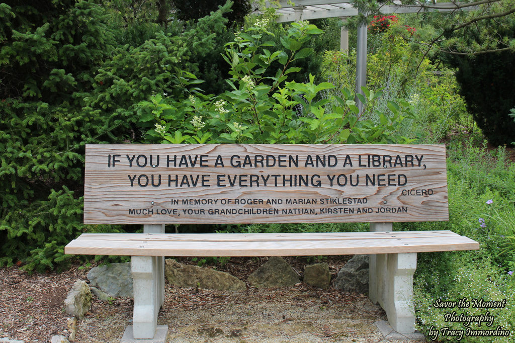 Memorial Bench at Rotary Botanical Gardens in Janesville, Wisconsin