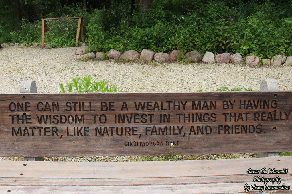 Memorial Bench at Rotary Botanical Gardens in Janesville, Wisconsin