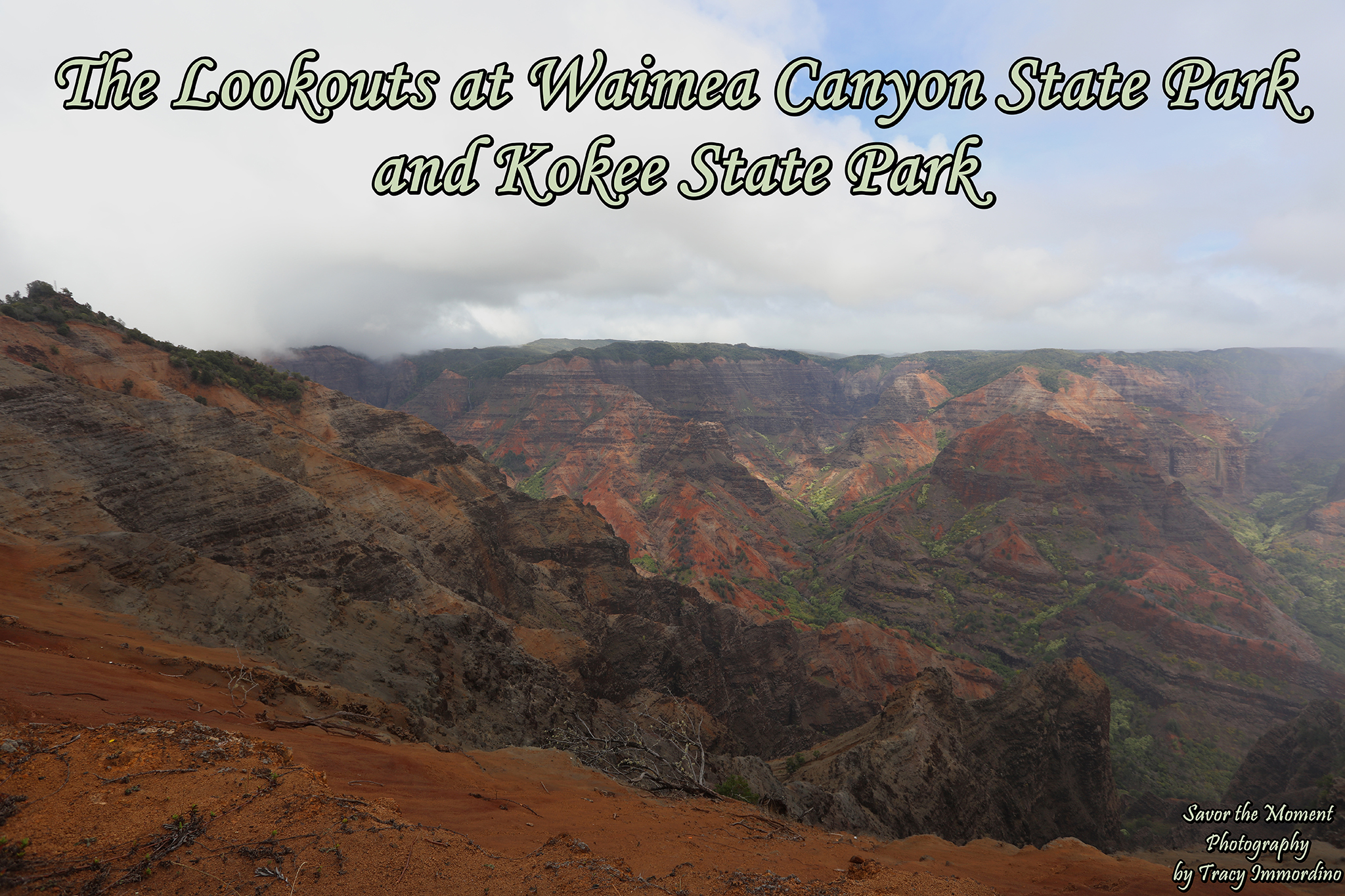 Lookouts at Waimea Canyon State Park and Kokee State Park in Kauai